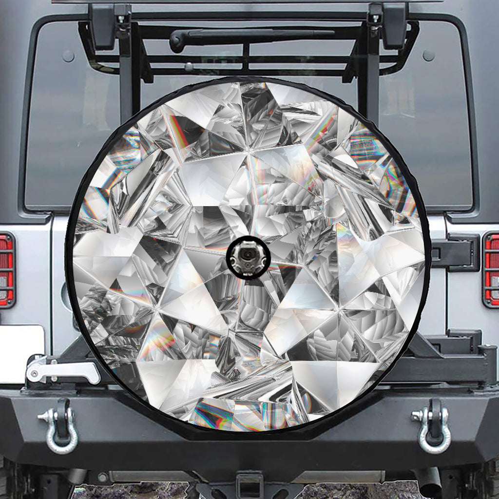 Diamond Artwork Print Tire Cover With Camera Hole