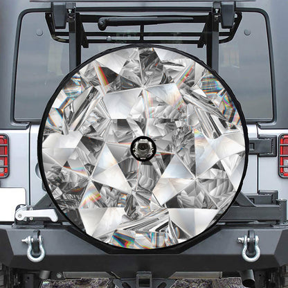 Diamond Artwork Print Tire Cover With Camera Hole