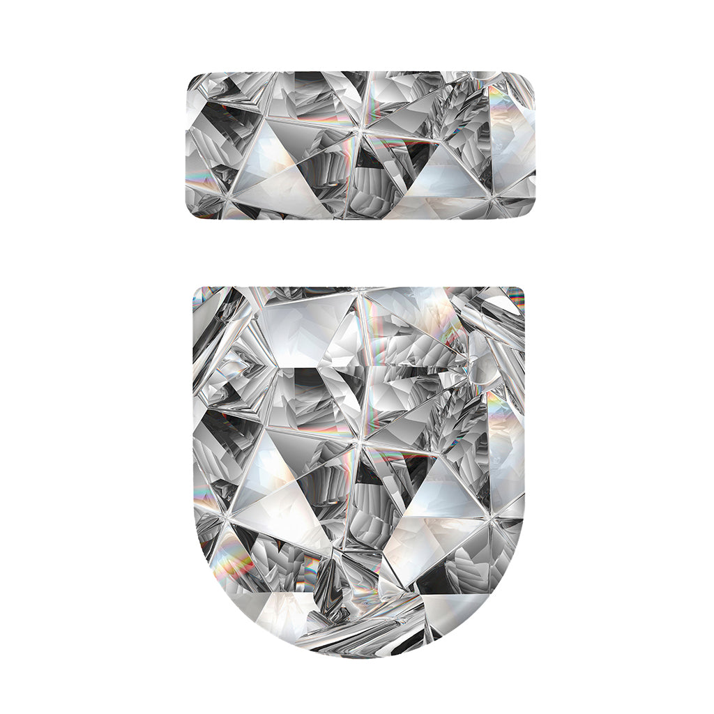 Diamond Artwork Print Toilet Lid And Tank Cover Set