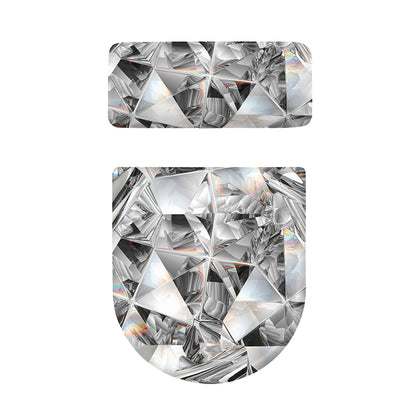 Diamond Artwork Print Toilet Lid And Tank Cover Set