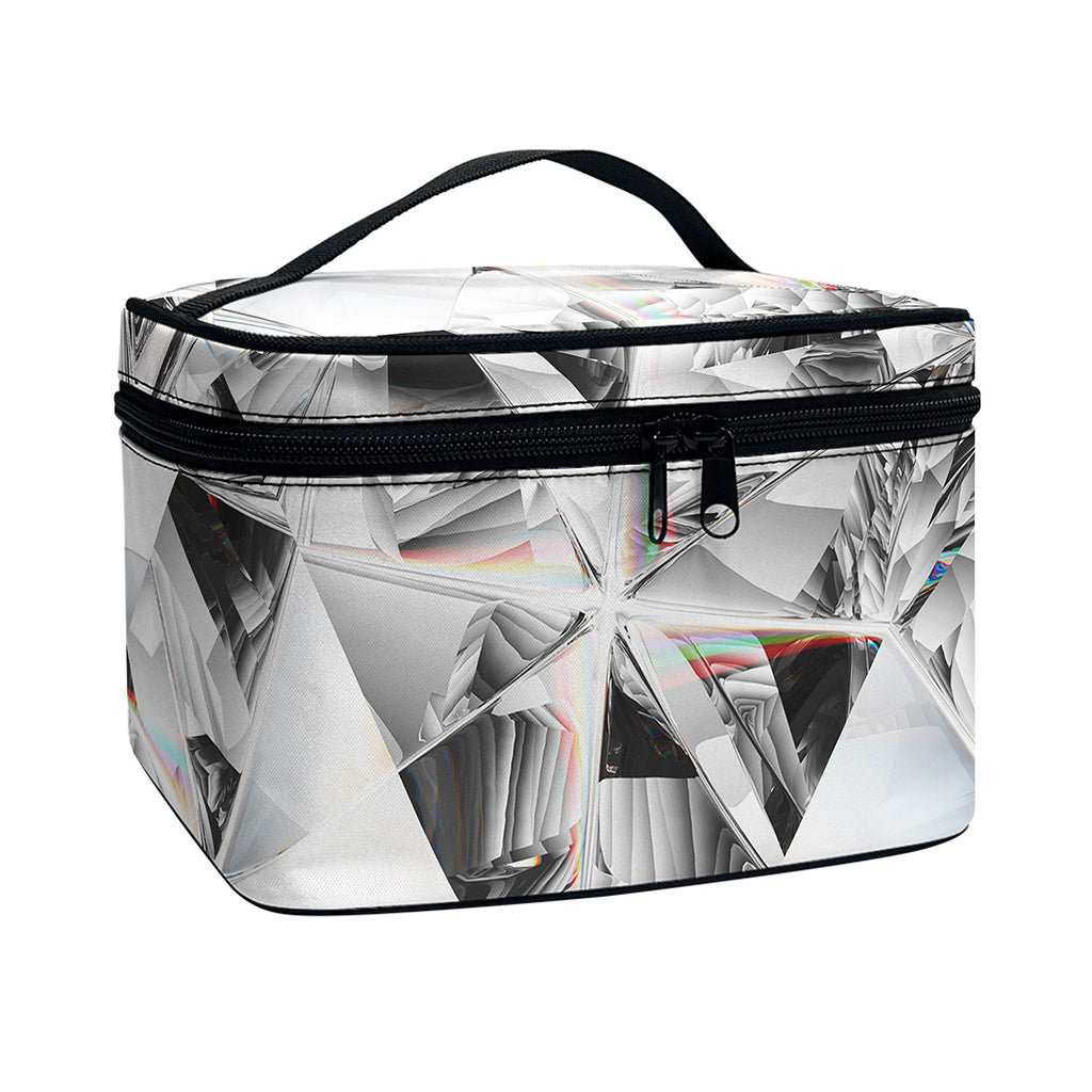Diamond Artwork Print Travel Makeup Bag