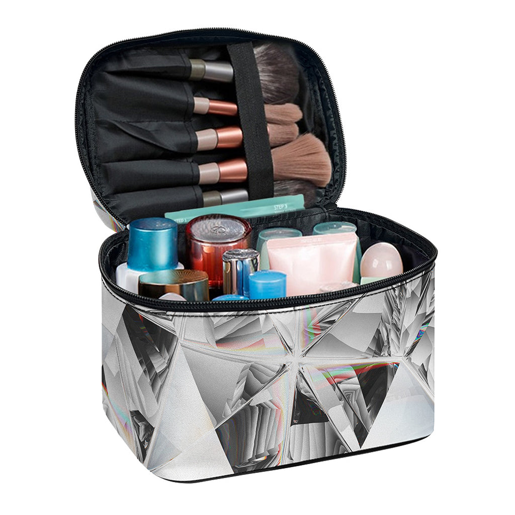 Diamond Artwork Print Travel Makeup Bag