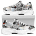 Diamond Artwork Print White Chunky Shoes