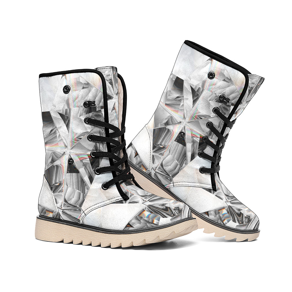 Diamond Artwork Print Winter Boots