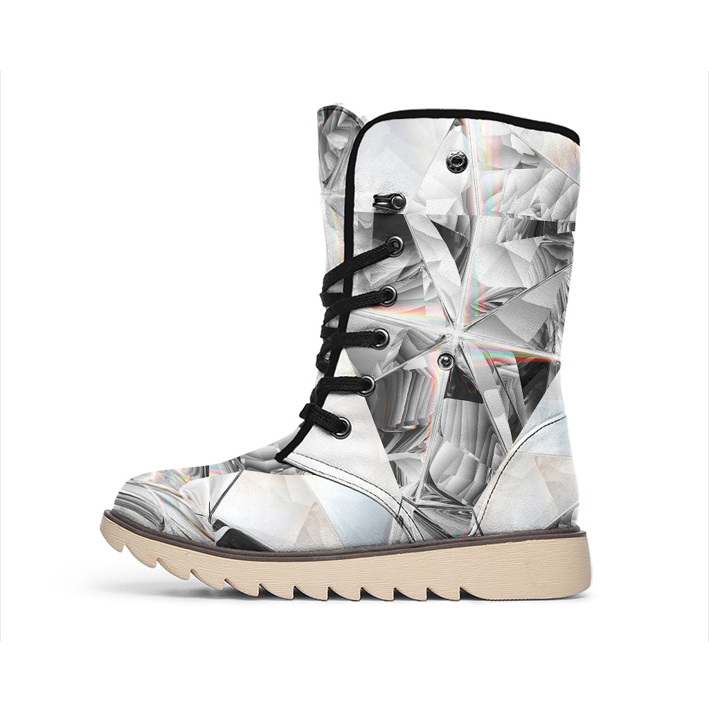 Diamond Artwork Print Winter Boots