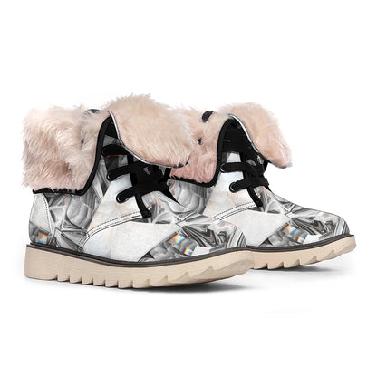 Diamond Artwork Print Winter Boots