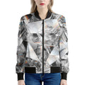 Diamond Artwork Print Women's Bomber Jacket