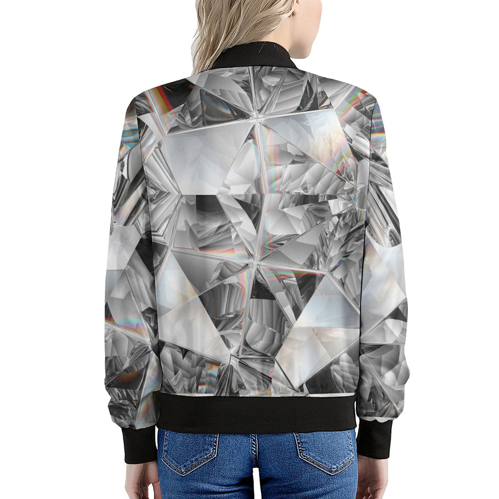 Diamond Artwork Print Women's Bomber Jacket
