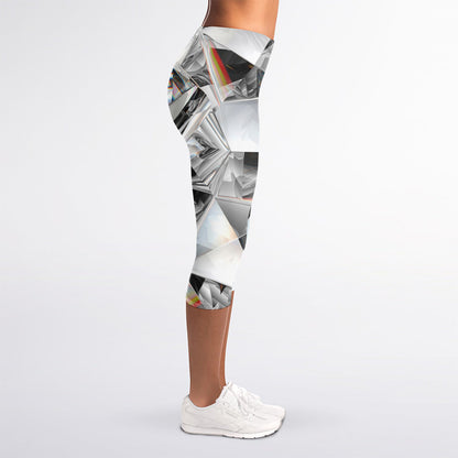 Diamond Artwork Print Women's Capri Leggings