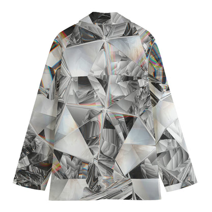 Diamond Artwork Print Women's Cotton Blazer