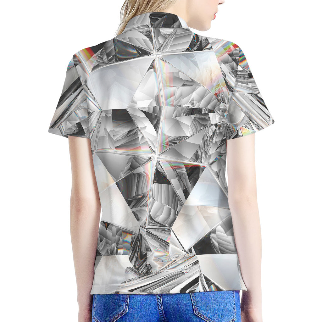 Diamond Artwork Print Women's Polo Shirt