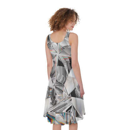 Diamond Artwork Print Women's Sleeveless Dress
