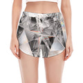 Diamond Artwork Print Women's Split Running Shorts