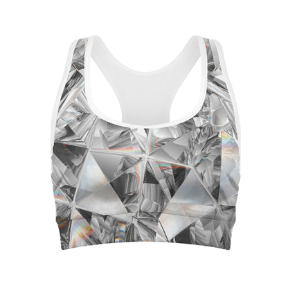 Diamond Artwork Print Women's Sports Bra