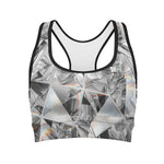 Diamond Artwork Print Women's Sports Bra