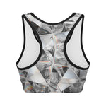 Diamond Artwork Print Women's Sports Bra