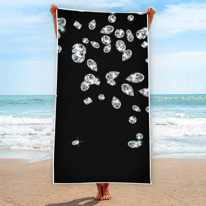 Diamond Gems Print Beach Towel