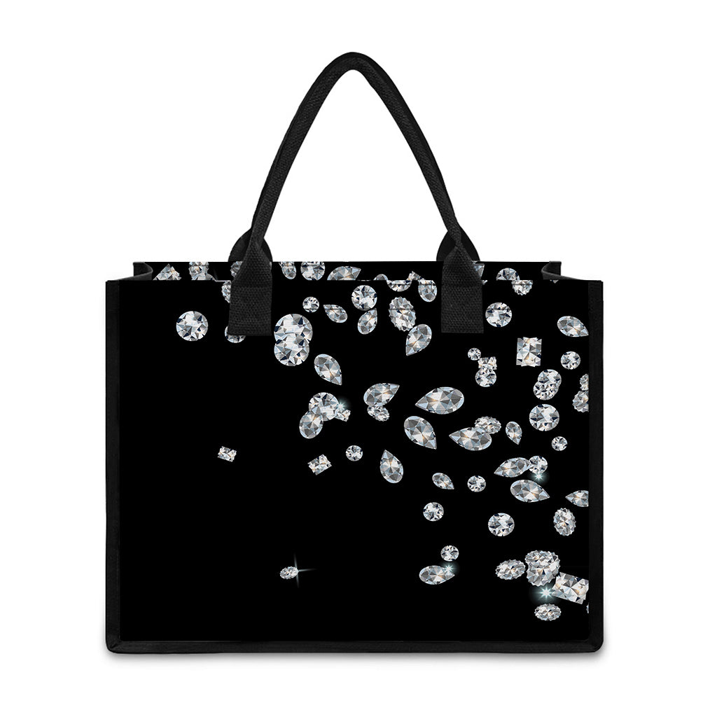 Diamond Gems Print Canvas Tote Bag