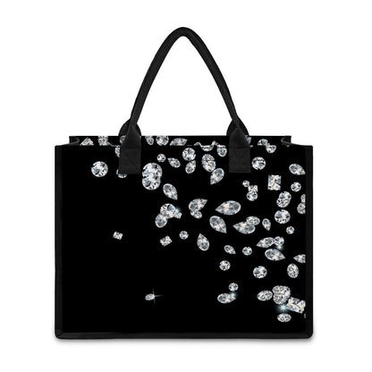 Diamond Gems Print Canvas Tote Bag