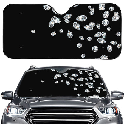 Diamond Gems Print Car Windshield Sun Shade