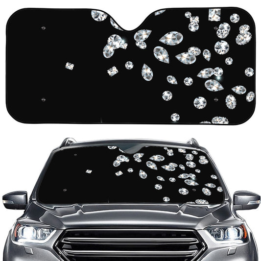 Diamond Gems Print Car Windshield Sun Shade