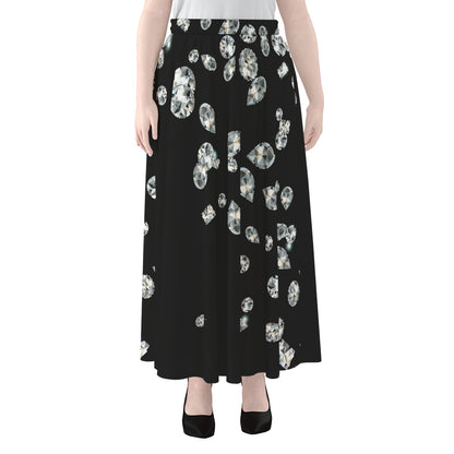 Diamond Gems Print Chiffon Maxi Skirt