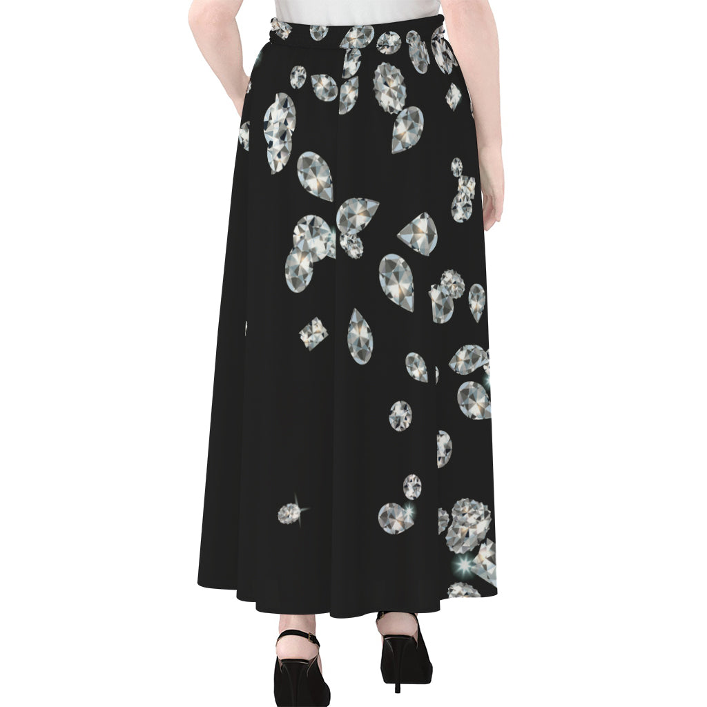 Diamond Gems Print Chiffon Maxi Skirt