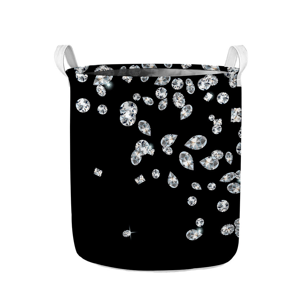 Diamond Gems Print Collapsible Laundry Basket