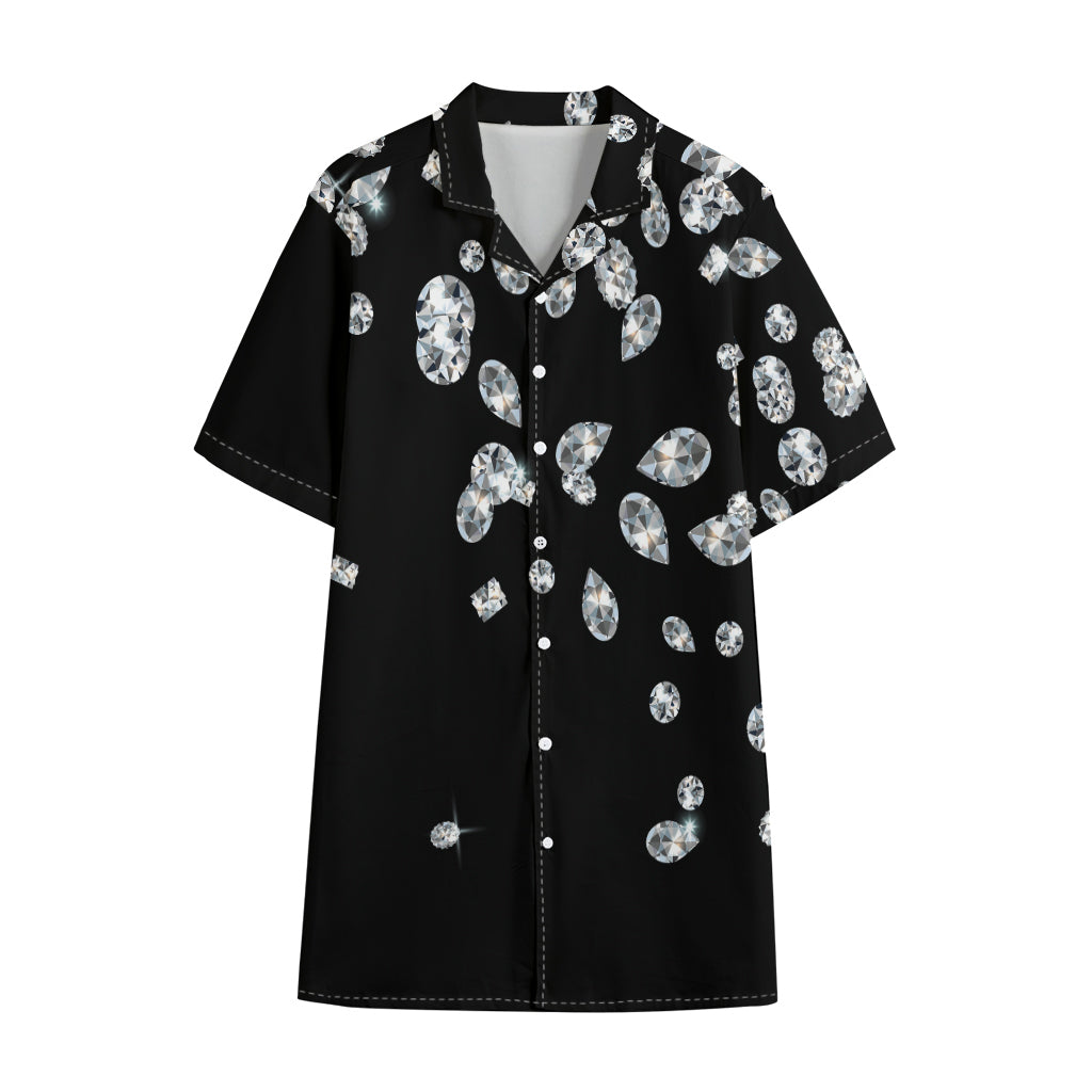 Diamond Gems Print Cotton Hawaiian Shirt