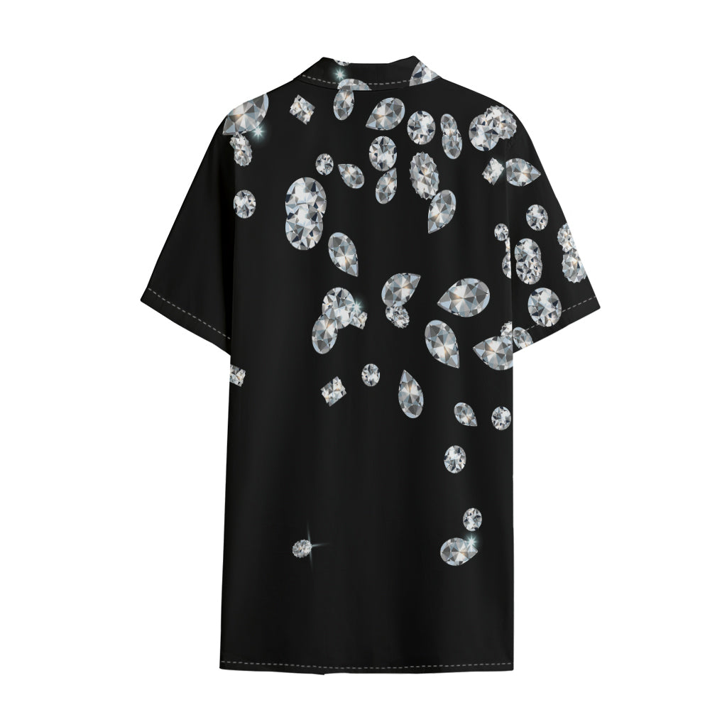 Diamond Gems Print Cotton Hawaiian Shirt