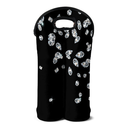 Diamond Gems Print Double Neoprene Wine Tote