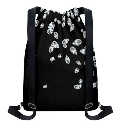 Diamond Gems Print Drawstring Backpack