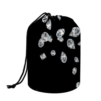 Diamond Gems Print Drawstring Makeup Bag