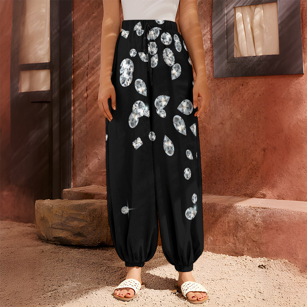 Diamond Gems Print Harem Pants