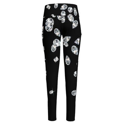 Diamond Gems Print High-Waisted Pocket Leggings