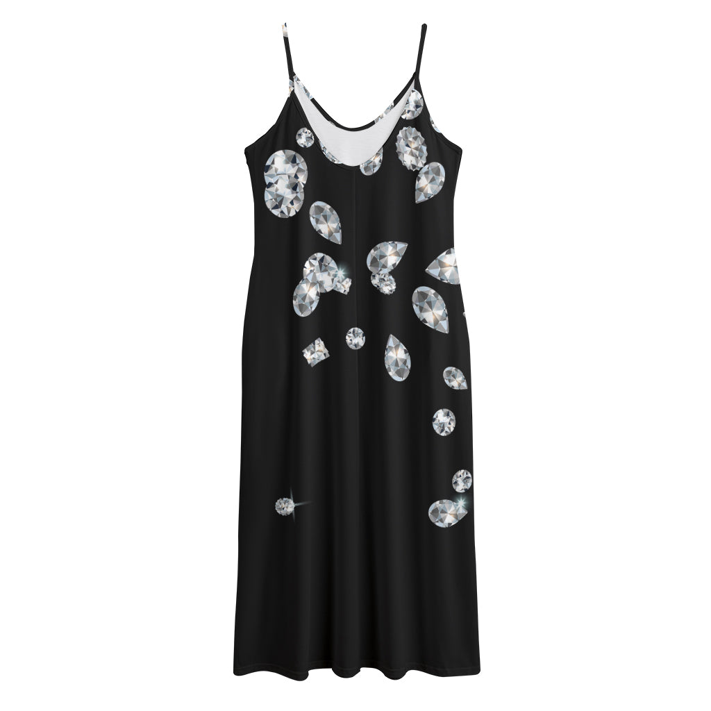 Diamond Gems Print Jersey Midi Cami Dress