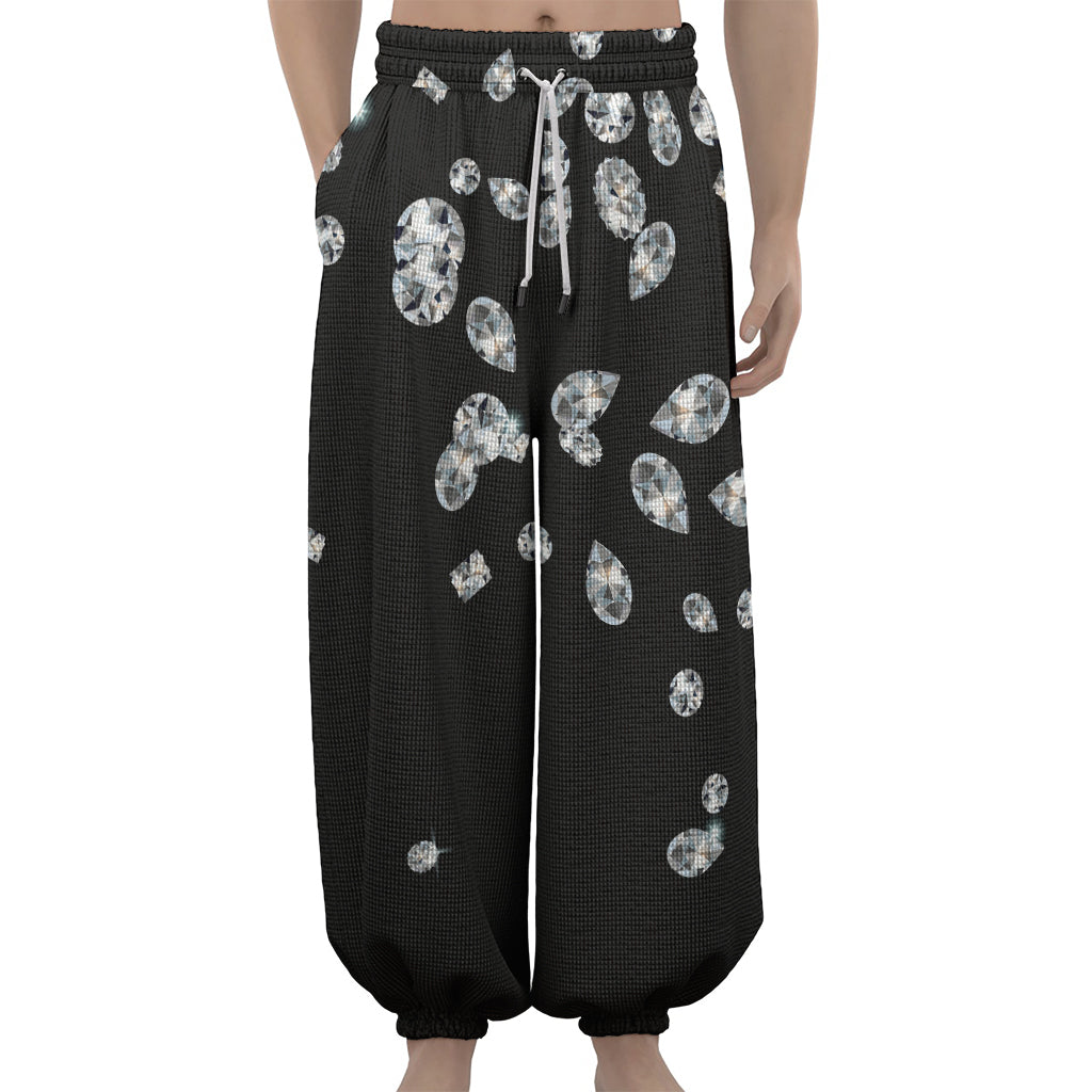 Diamond Gems Print Lantern Pants