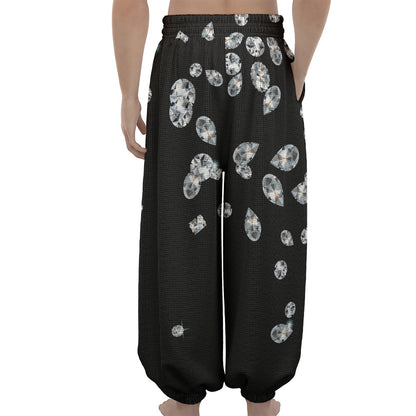 Diamond Gems Print Lantern Pants