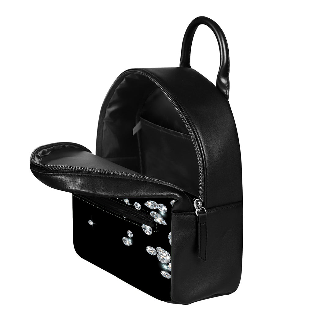 Diamond Gems Print Leather Backpack