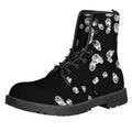 Diamond Gems Print Lace-Up Boots