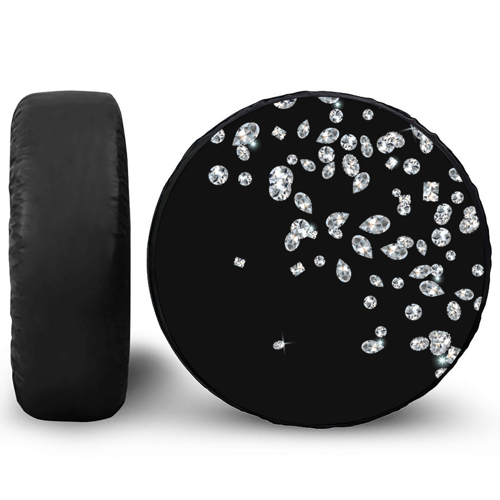 Diamond Gems Print Leather Spare Tire Cover