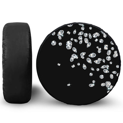 Diamond Gems Print Leather Spare Tire Cover