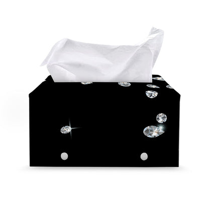 Diamond Gems Print Leather Tissue Box Cover