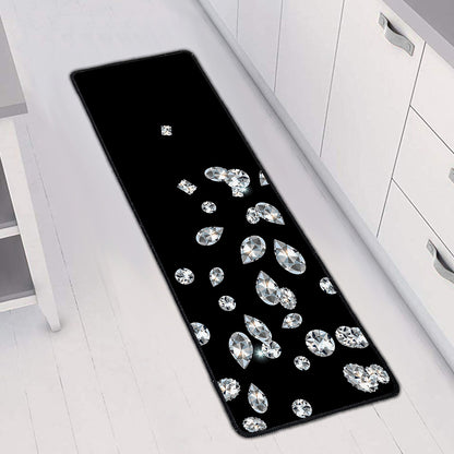 Diamond Gems Print Long Kitchen Mat