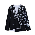 Diamond Gems Print Long Sleeve Short Coat