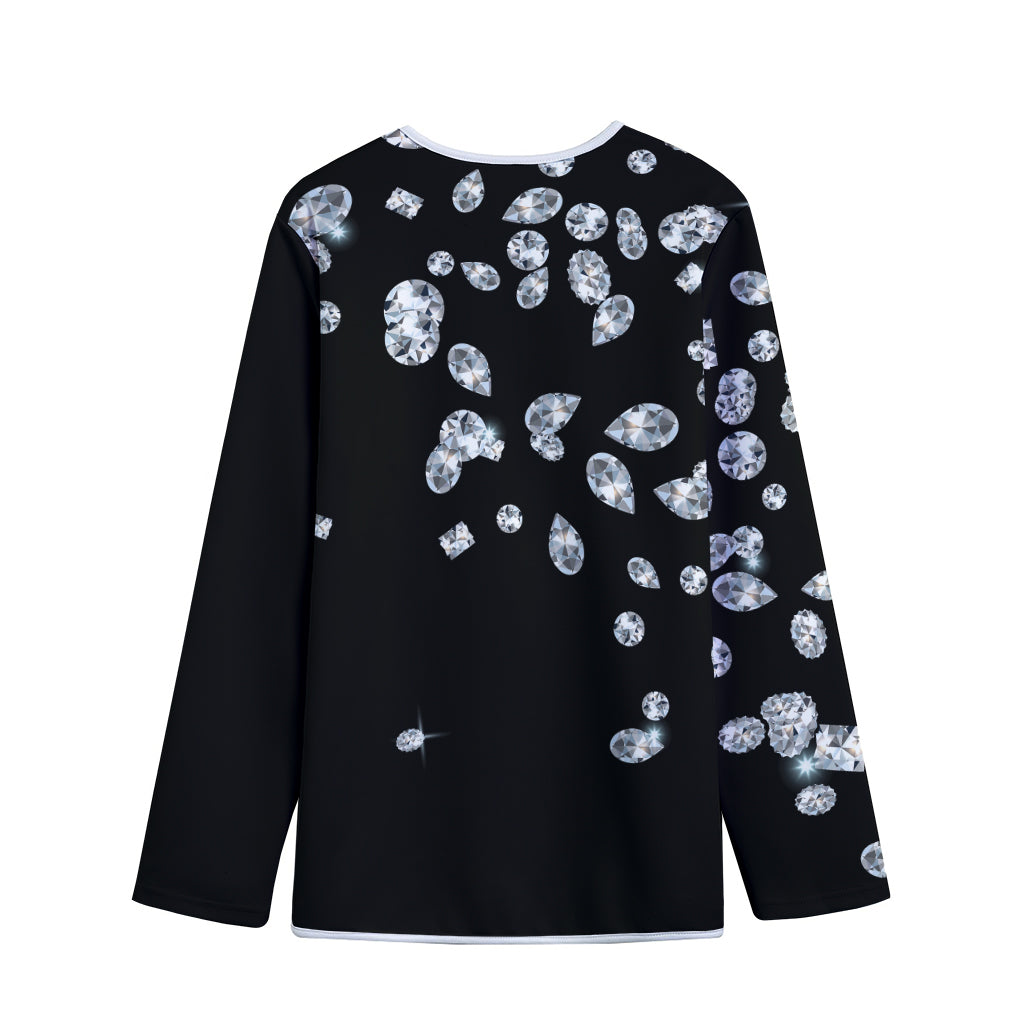 Diamond Gems Print Long Sleeve Short Coat