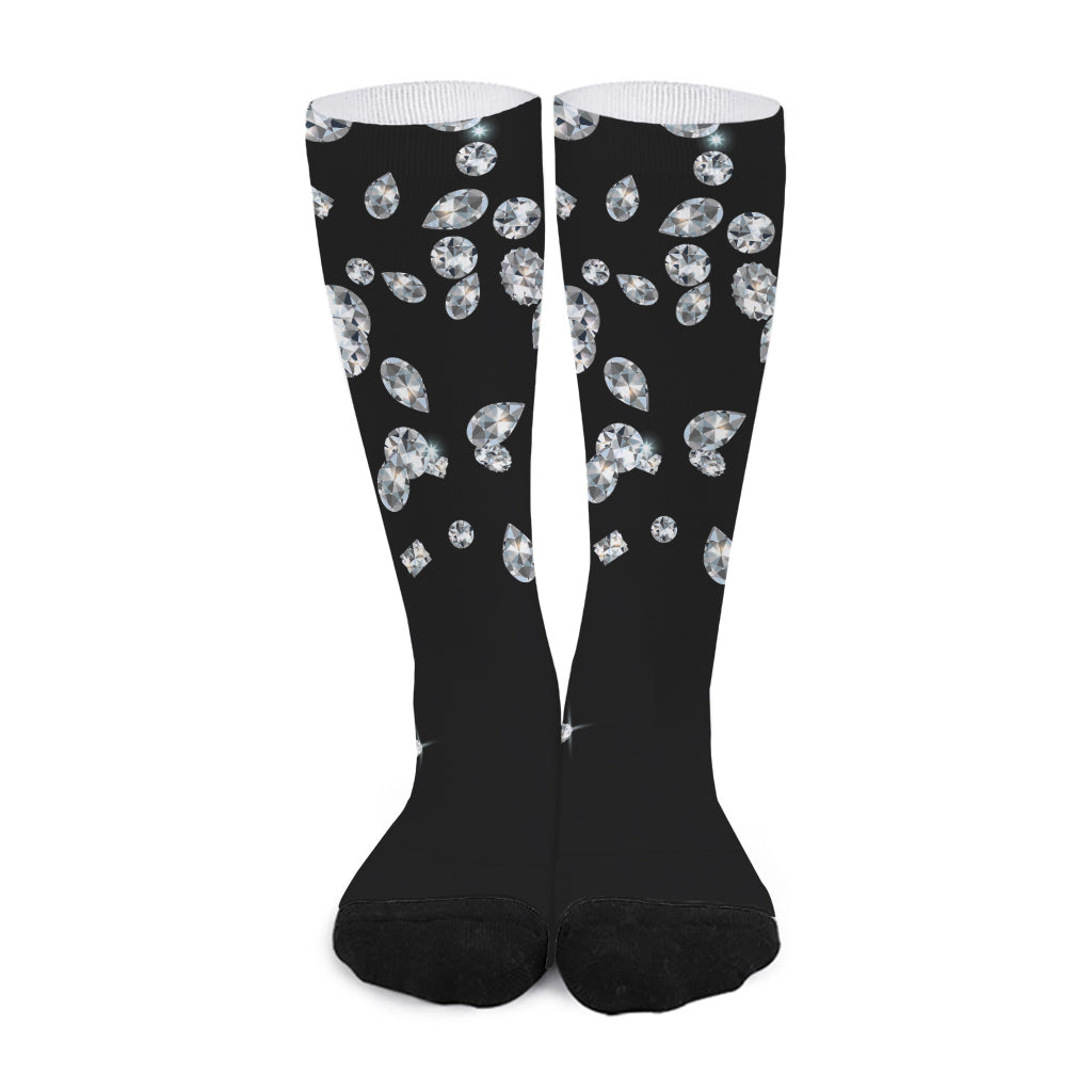 Diamond Gems Print Long Socks