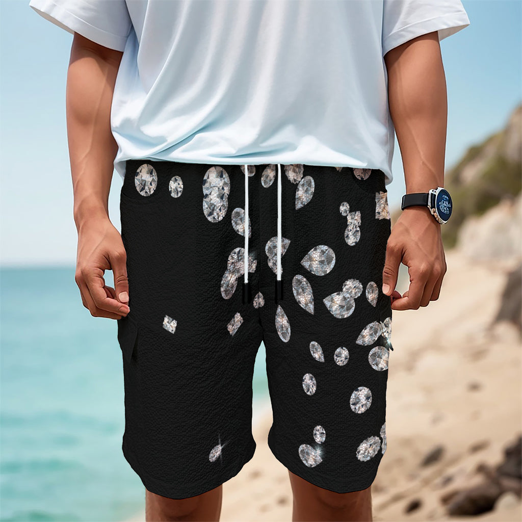 Diamond Gems Print Men's Cargo Shorts