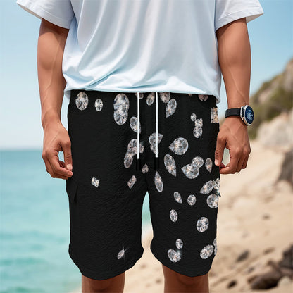 Diamond Gems Print Men's Cargo Shorts