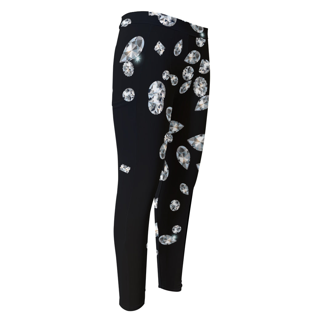 Diamond Gems Print Men's Compression Pants